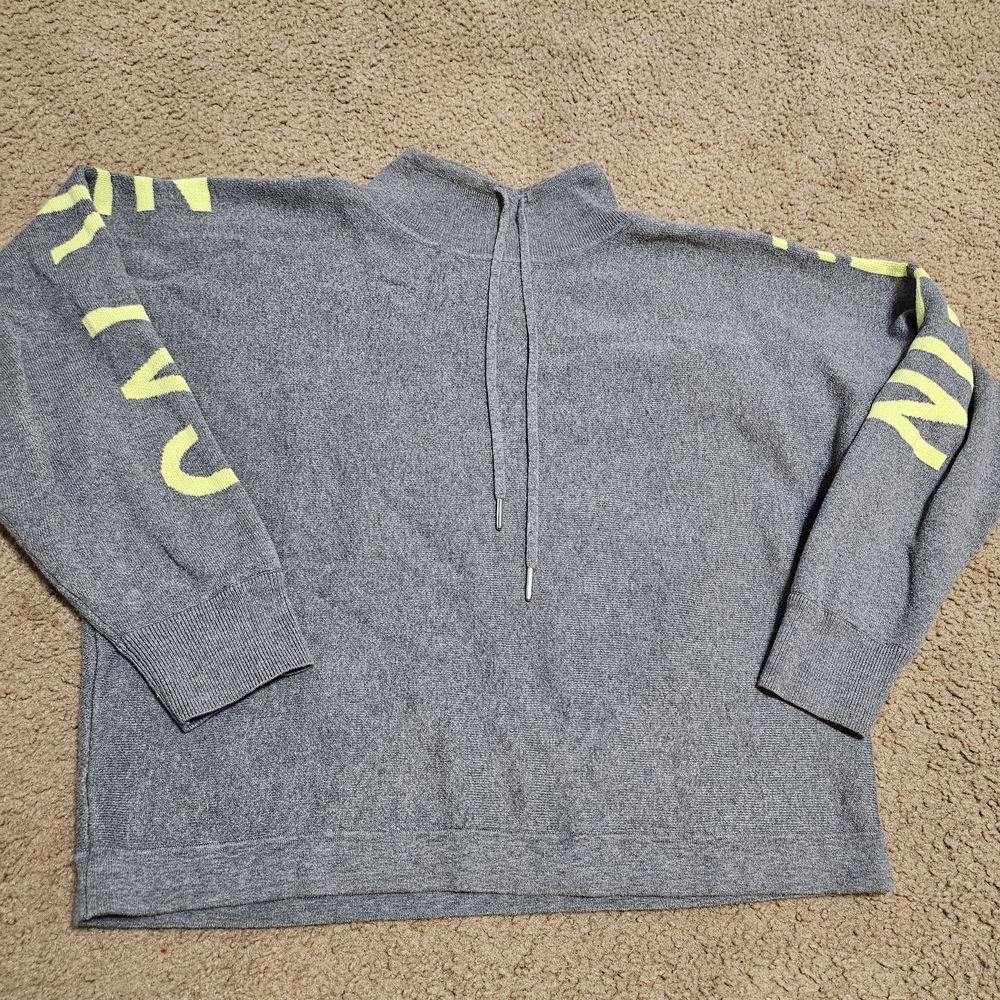 Gray Sweater with Yellow Accents